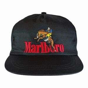 Vintage 90s Marlboro Man Cowboy Hat AB Caps Cigarette Snapback Adventure Team